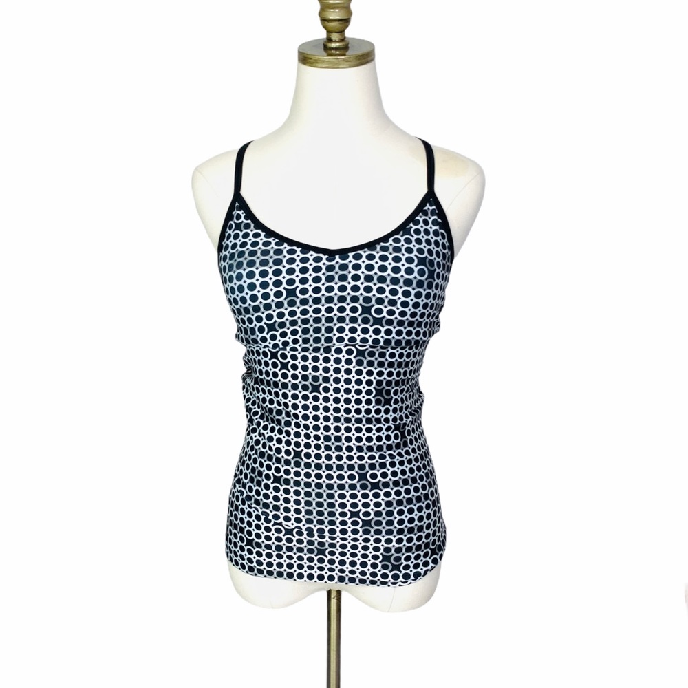NIKE Y Tank XS Black White Built In Bra 2443